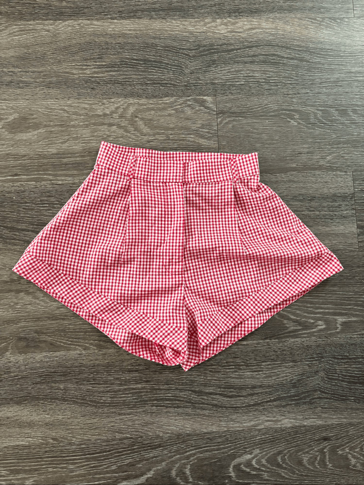 NWT Miscreants London x Revolve Red & White Plaid Gingham Shorts Size US 2 UK 6