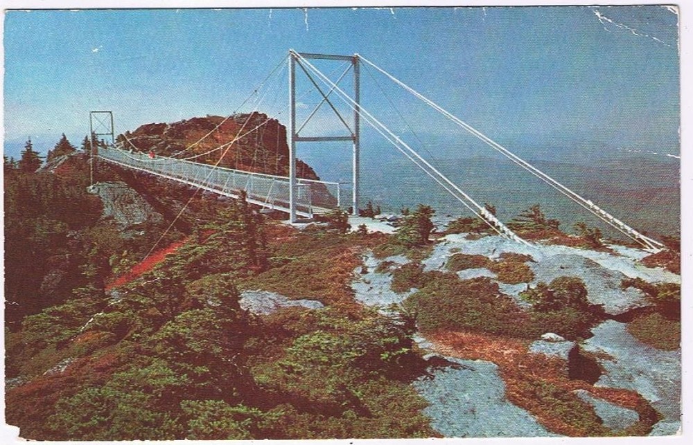 Postcard Mile High Swinging Bridge Grandfather Mountain North Carolina