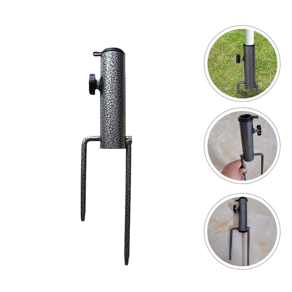 Durable Sun Shade Umbrella Stand with Ground Spike Base for Stability