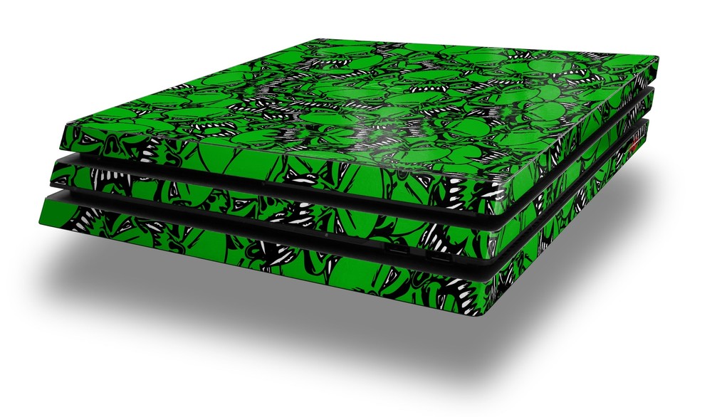 Skin for PS4 Pro Scattered Skulls Green Playstation 4 Console