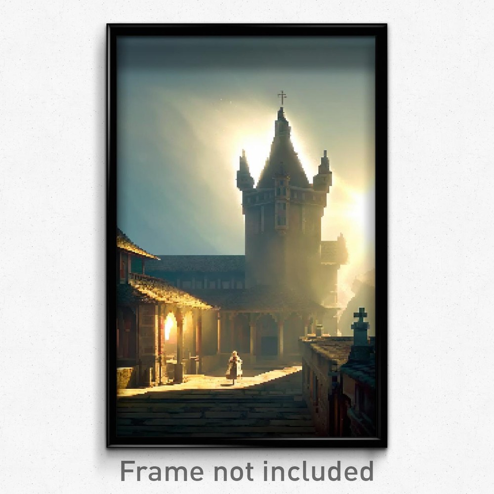 Pixel Art Poster - Rare Nunnery (8 Bit Psychedelic Trippy Video Game Print)