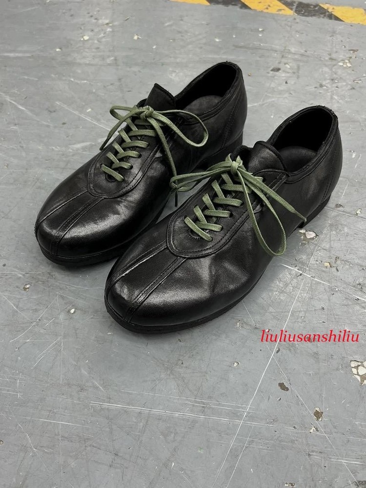 New Black Training Shoes Men Lace Up Breathable Retro Outdoor Sports Derby Shoes