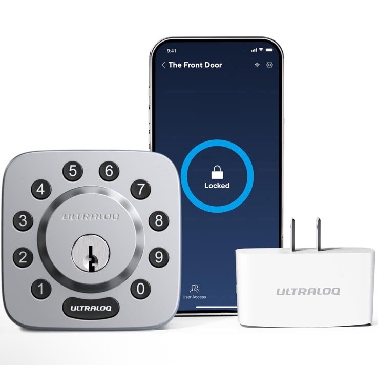 ULTRALOQ U-Bolt Smart Lock with WiFi Bridge, 6 in 1 Keyless Entry Door Lock