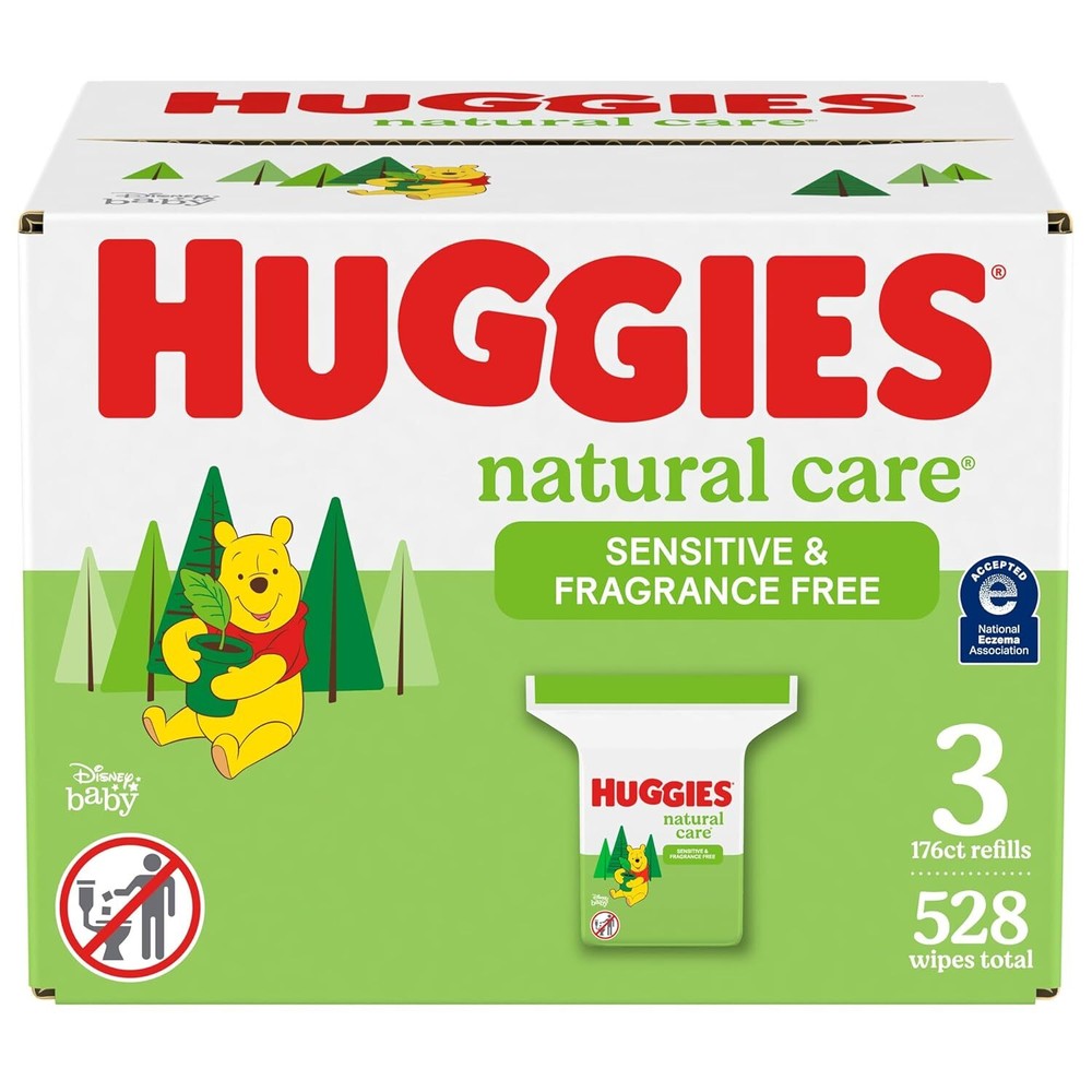 Huggies Natural Care Sensitive Baby Wipes, Unscented, Hypoallergenic, 99% Purifi