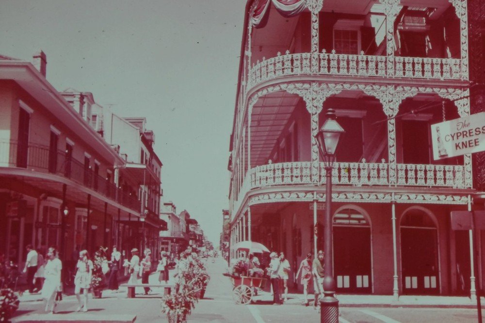 c1970's 35mm Slide Film New Orleans French Quarter Street American Sign Building