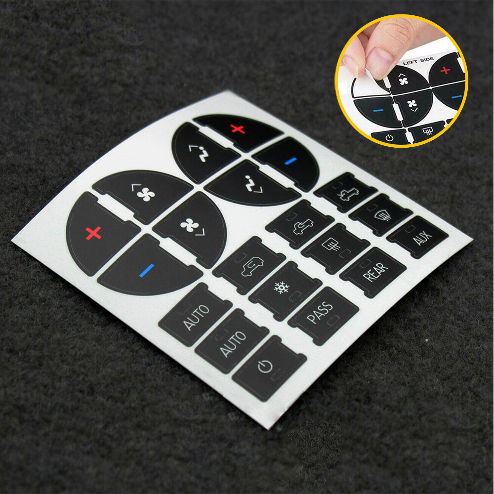 Button Repair Kit AC Dash Switch Sticker For 2007-2015 Chevy GMC Sierra Yukon I