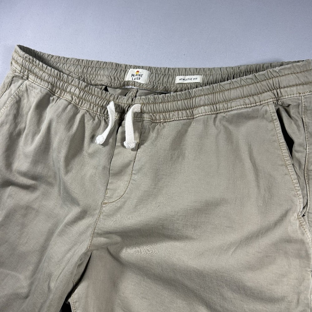 Mens Marine Layer Saturday Athletic Fit Pants Khaki XXL 40x32 Drawstring Chino