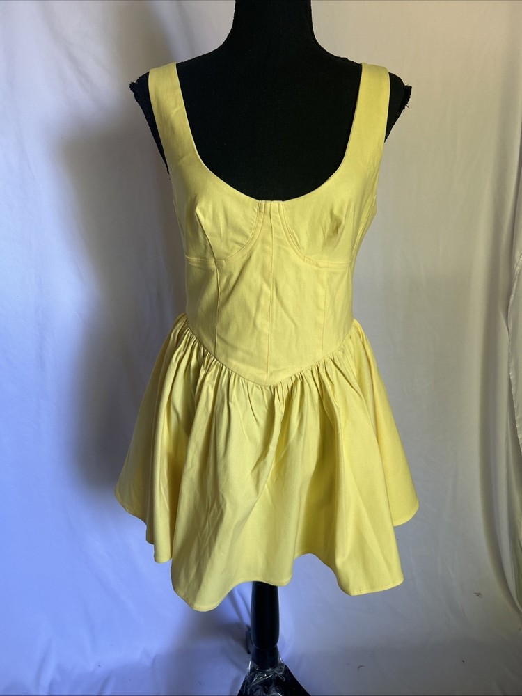 Fashion Nova Women’s Yellow Corset Bubble Mini Dress Size Large