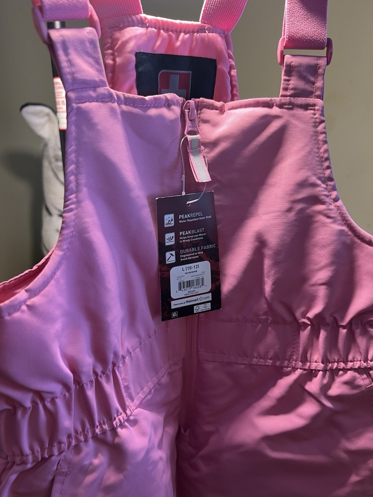 Swiss+Tech Winter Snow Pants Bib Overalls Pink Youth Large 10-12 Ski Snowboard