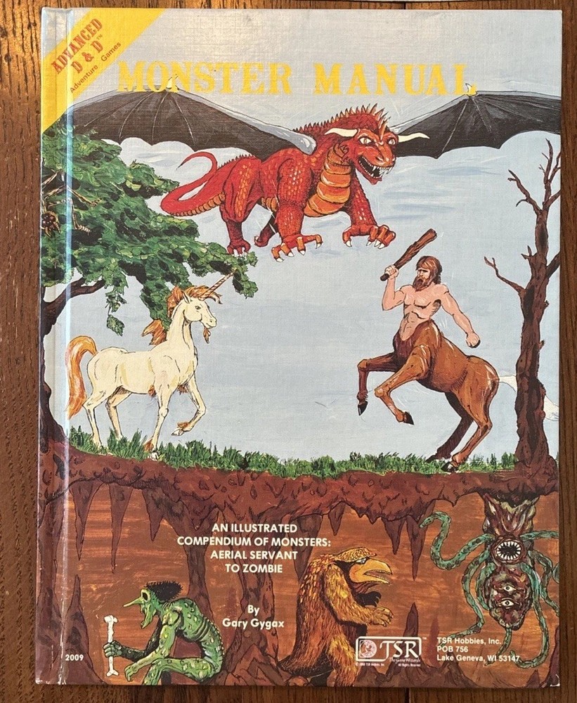 Advanced Dungeons & Dragons Monster Manual 4th Edition 1977, 1978 Hardcover VTG