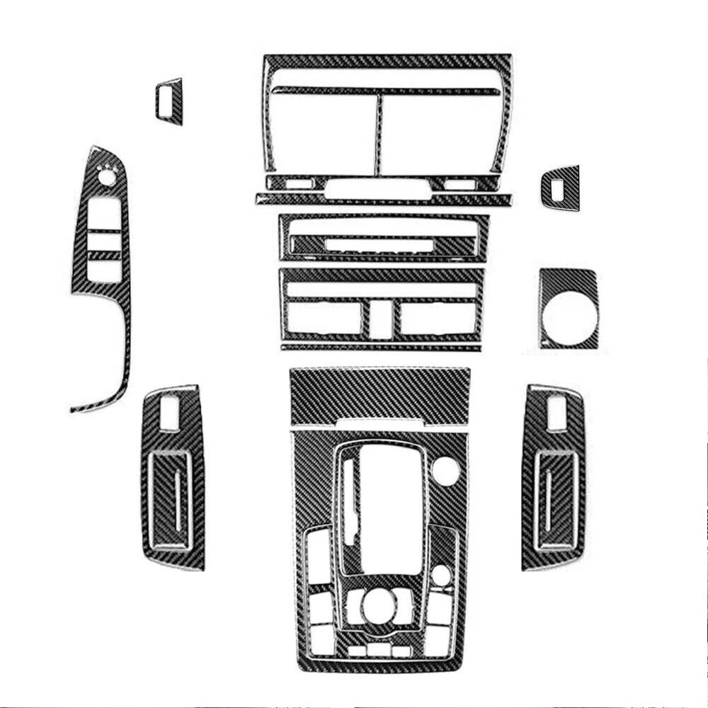 22Pcs For Audi Q7 4L 2007-2015 Real Carbon Fiber Kits Full Interior Trim Cover