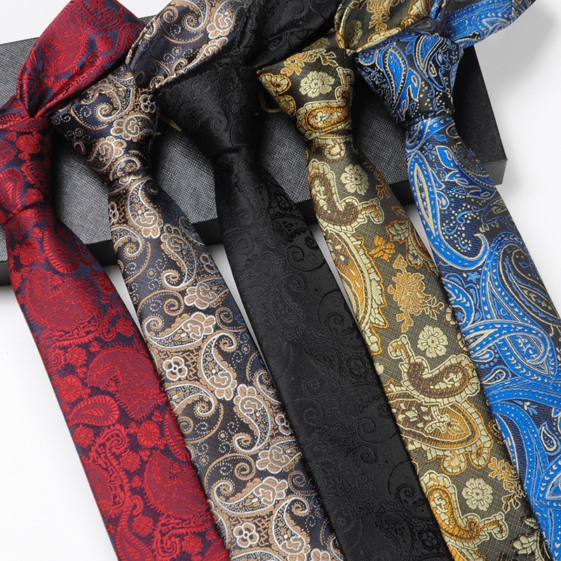 New Handmade Paisley Jacquard Men's Tie Wedding Prom New Year with Gift Box
