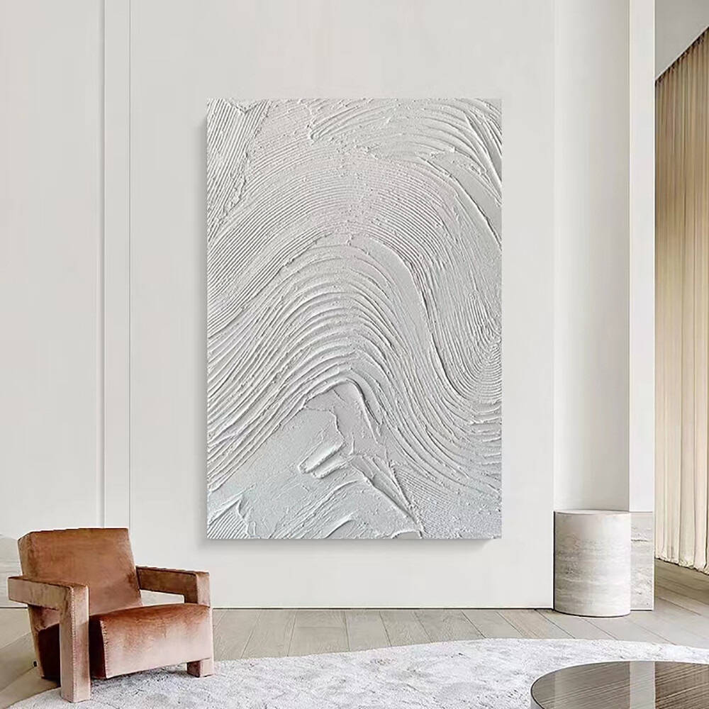 Hand Painted Oil Painting White 3D Abstract Oil Painting On Canvas Art Modern