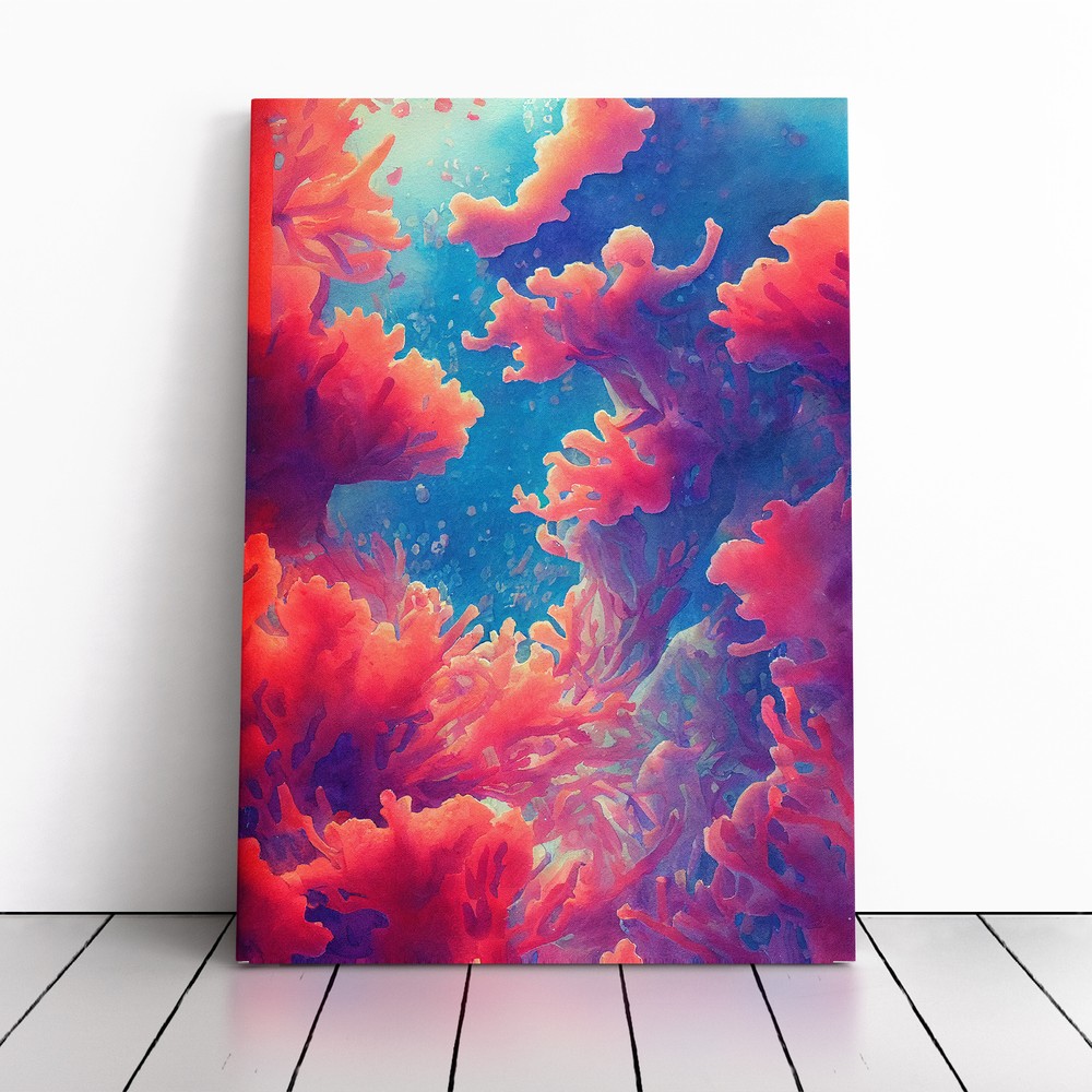 Dreamy Coral Reef Canvas Wall Art Print Framed Picture Home Decor Living Room
