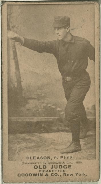 Philadelphia PA Kid Gleason 1887-1890 Baseball Portrait Old Judge Card