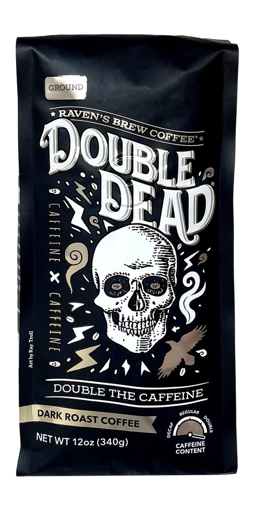 Raven’s Brew Coffee - Double Dead™ - Dark Roast, Naturally High Caffeine (Gro...