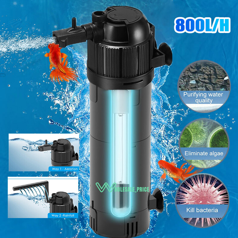211Gal 2-Way Internal Aquarium Fish Tank UV Sterilizers Filter Oxygen Water Pump