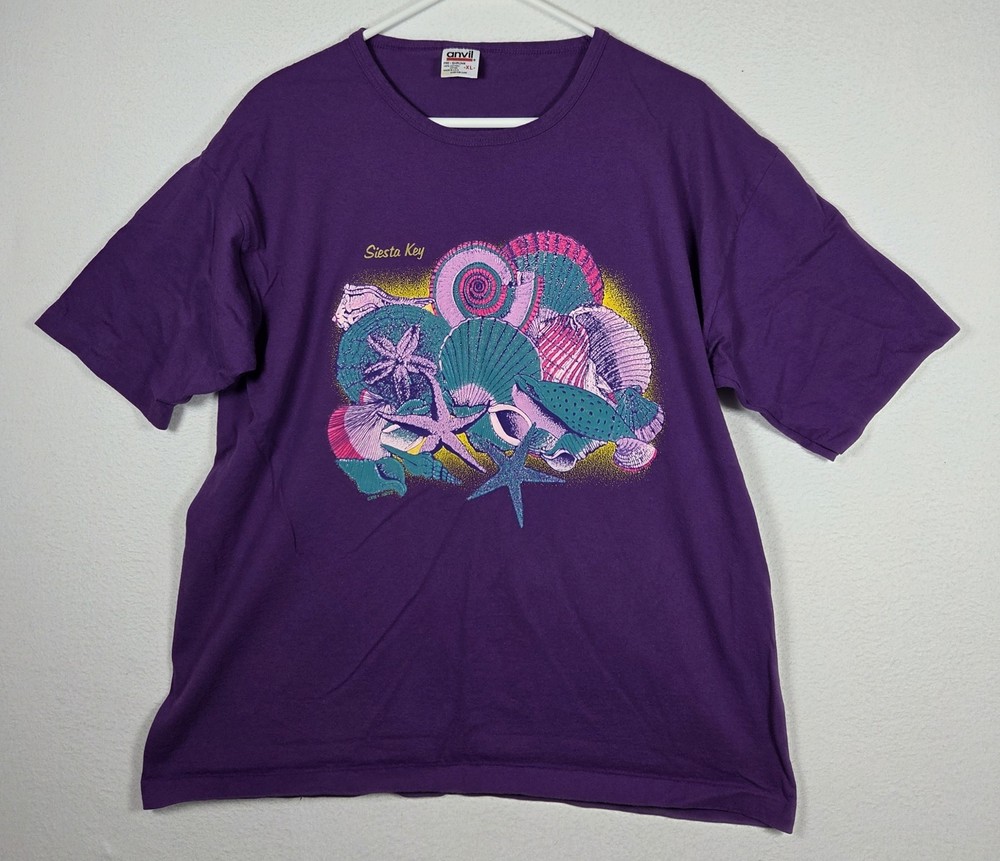 VTG Siesta Key Florida Short Sleeve Tee Shirt Size XL X-Large Shirt Made In USA