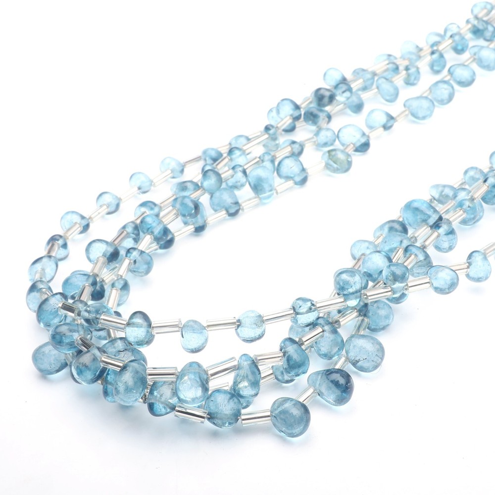 London Blue Topaz Beads 8 Inch Strand 6-8 MM Beads Smooth Teardrop Shape Beads