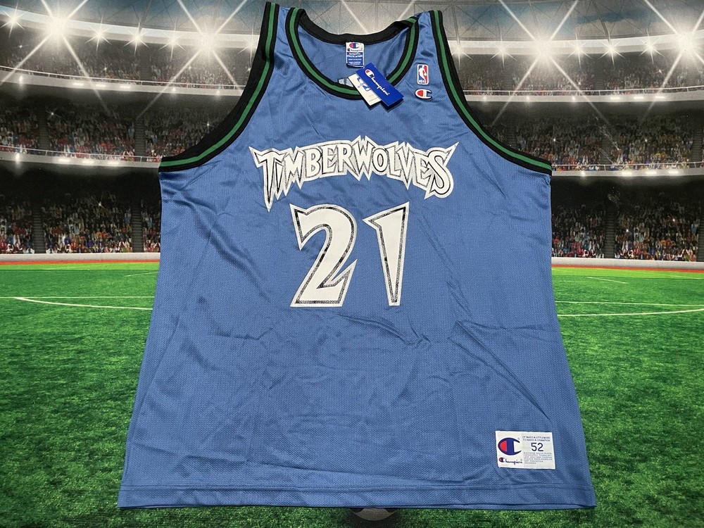 VTG Champion Minnesota Timberwolves Kevin Garnett #21 Jersey Sz 52 NWT