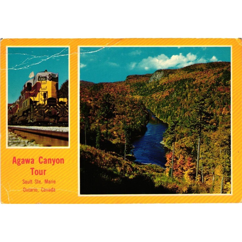 Vintage Agawa Canyon Tour Postcard Sault Ste Marie Ontario Canada Train Scenic