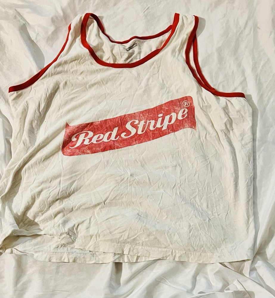 Vintage 80s Reggae Red Stripe Tank Top Jamaica Beer  T -Shirt Rasta  T Men’s XXL