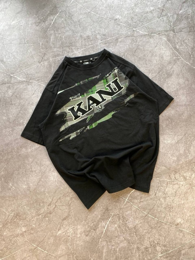 Vintage Y2K Karl Kani Big Logo Black T Shirt Size S Rare