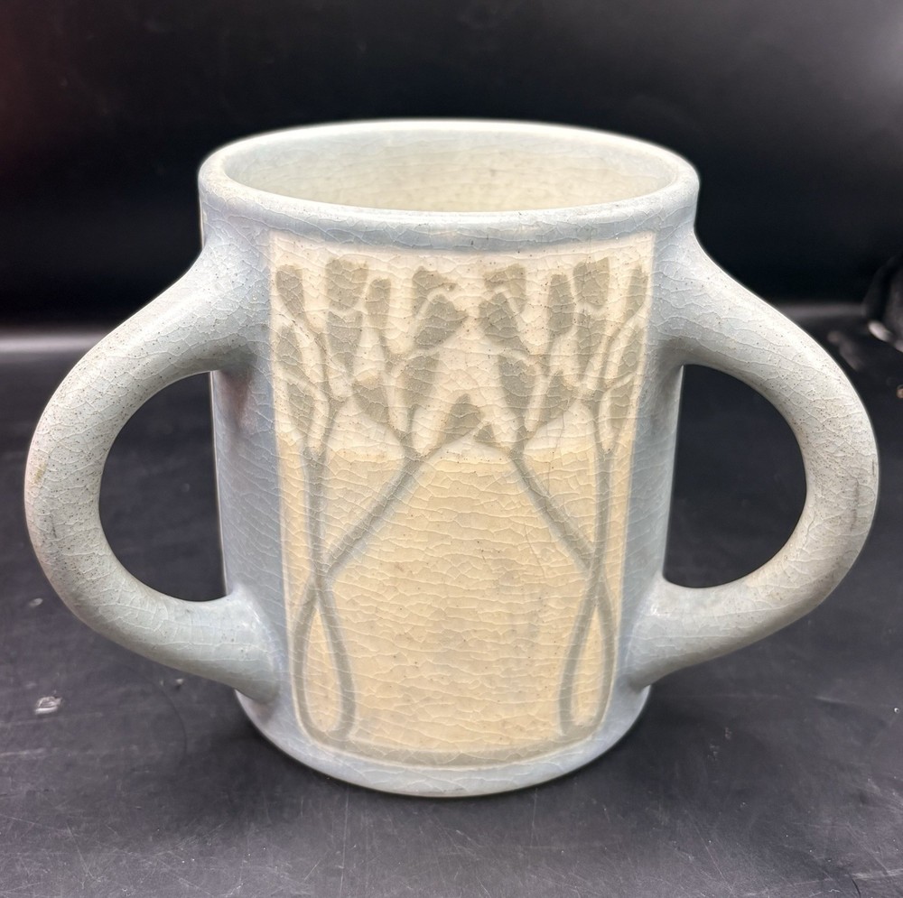 Rookwood Sara Sax 1907 Vellum Arts & Crafts Loving Cup Triple Handle Mug 830E