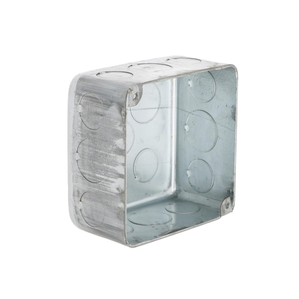 RACO 239 4 in. Square Plenum Box, Eleven 1/2 and Five 3/4 in. Knockouts, Draw...