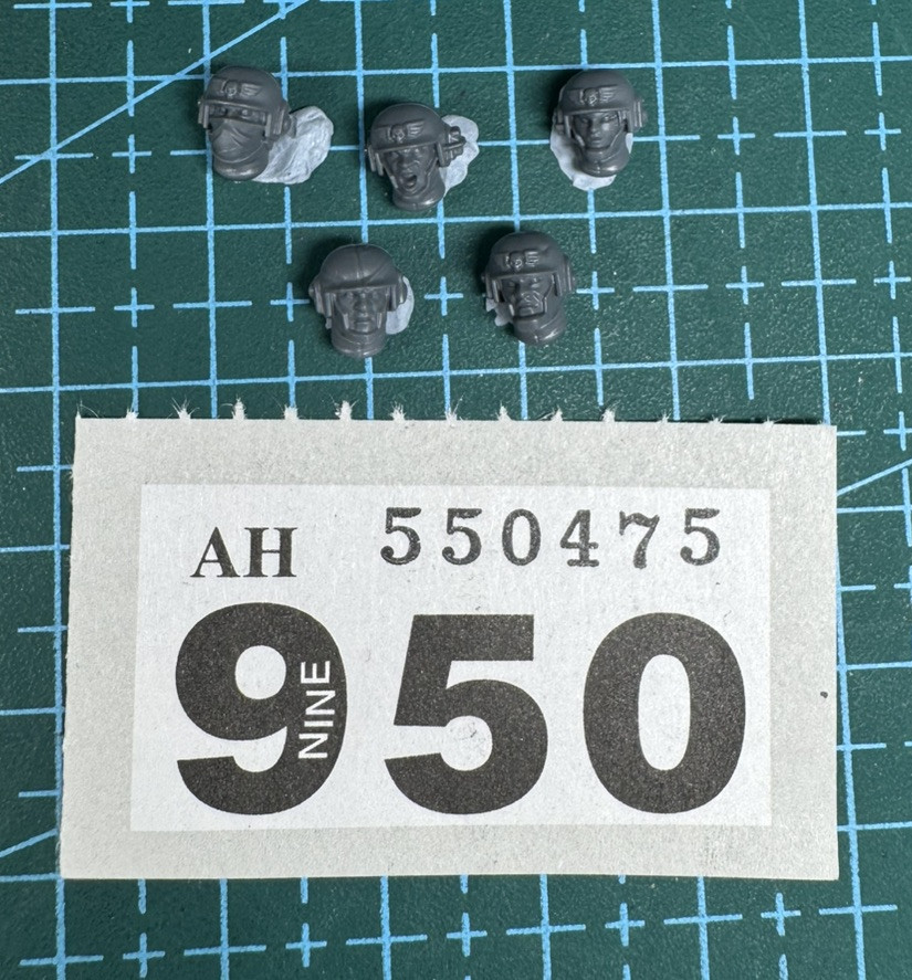 5 Cadian Shock Troop Helmets - Astra Militarum 40K Warhammer Heresy Bits Kit