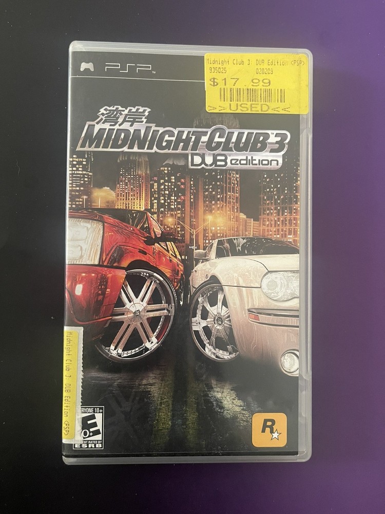 Midnight Club 3 Dub Edition PSP black Label NO GAME! - CASE & Manual Only!