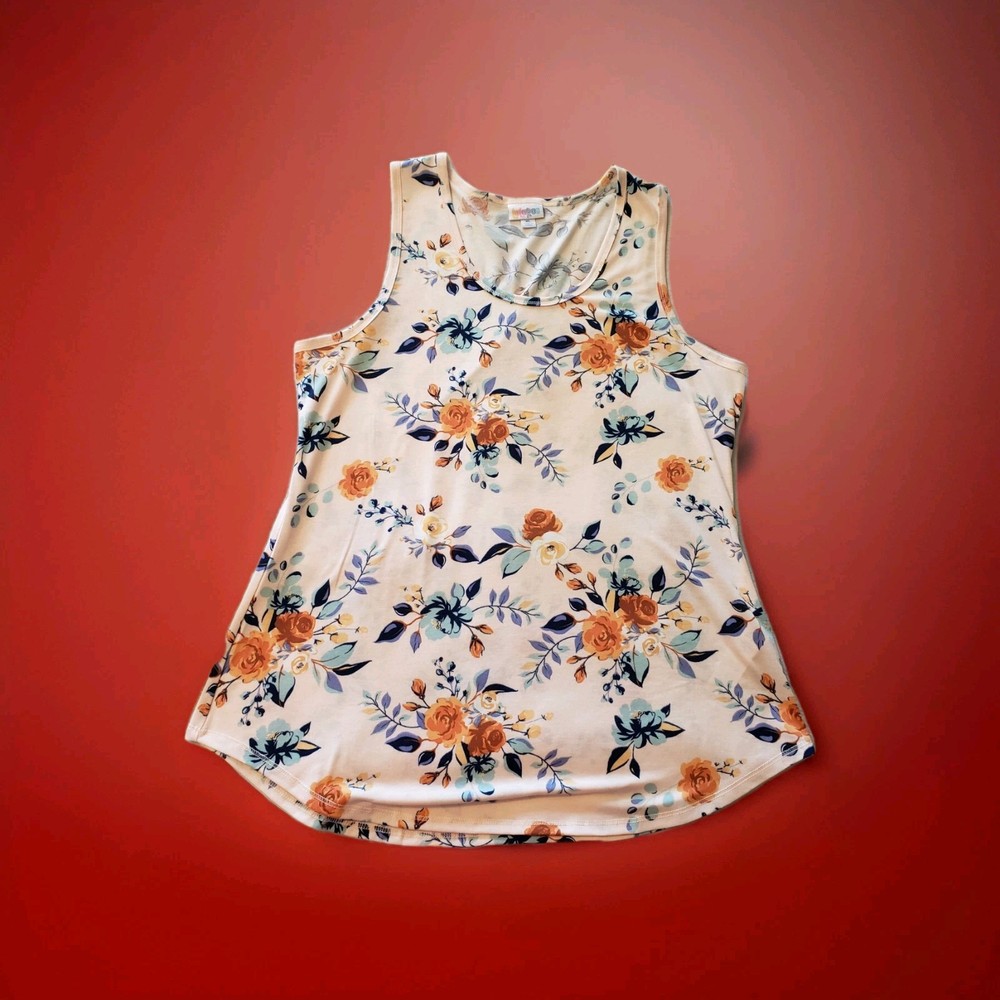 LulaRoe Womens Sleeveless Tank Top Size XL Floral Pattern Excellent Condition
