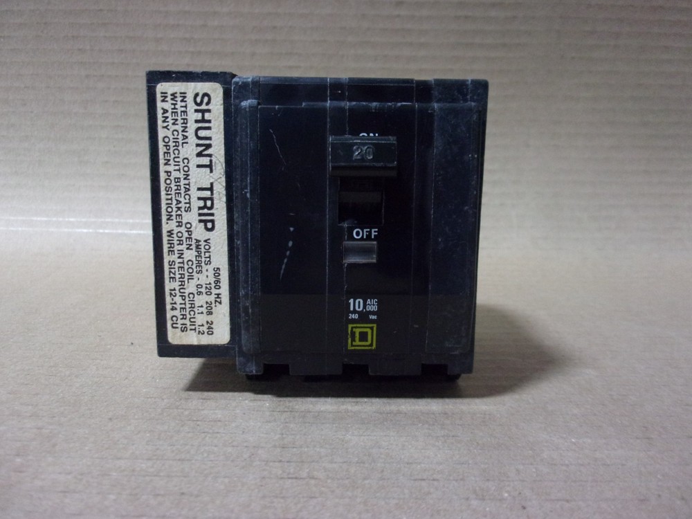 Square D QO QO3201021 3 Pole 20 Amp 240v Circuit Breaker 120v Shunt Trip QO320