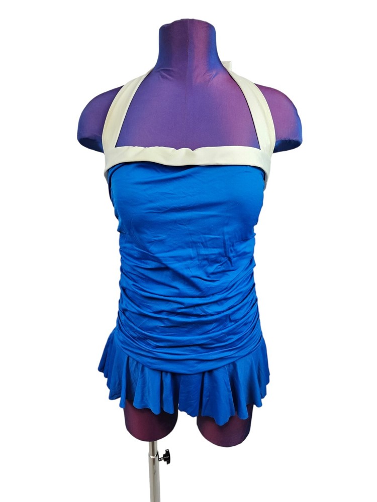 Ralph Lauren Bel Aire Shirred Bandeau Skirted One-Piece Swimsuit Size 14 C17