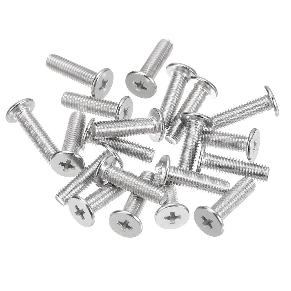 M5-0.8 x 18mm 50Pcs Metal Flat Round Head Screws Phillips Drive Machine Bolt