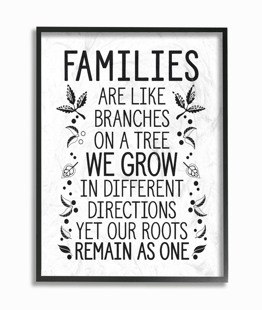 Families Are Like Branches Framed Giclee Texturized Art, Proudly Made in USA