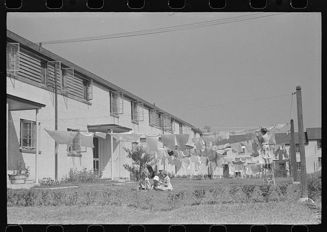 Greenbelt Maryland 1938 apartment laundry clothesline community housing