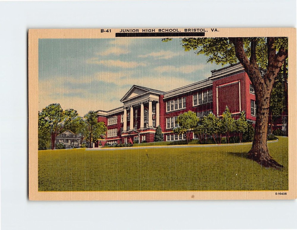 Postcard Junior High School Bristol Virginia USA