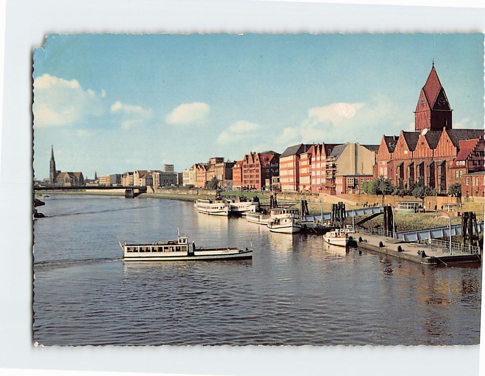 Postcard Die Weser Bremen Germany