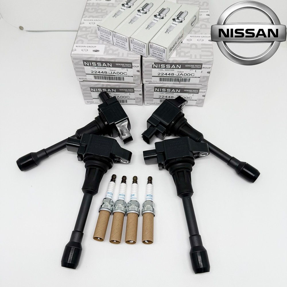 4x UF549 Ignition Coil 22448-JA00C & Spark Plugs for Nissan Altima Rogue Sentra