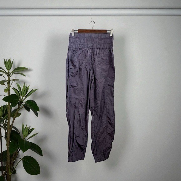 Free People Movement Women’s High Rise Purple Poliamide Pants Joggers Size S