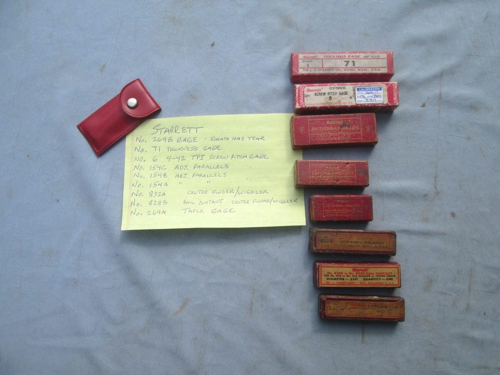 Lot of (9) Vintage Starrett Machinist Tools In Original Boxes
