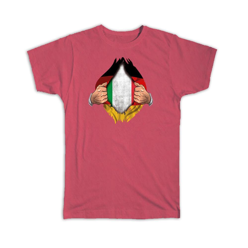 Italy German Flag Chest T-Shirt - Perfect Gift Idea
