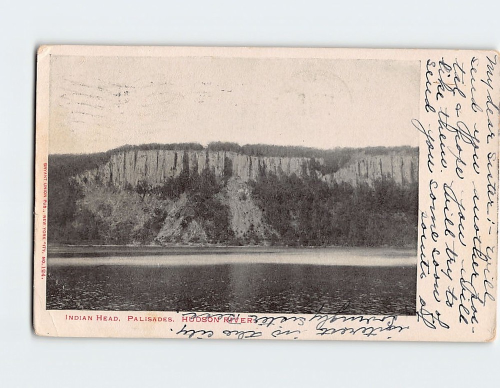Postcard Indian Head Palisades Hudson River USA