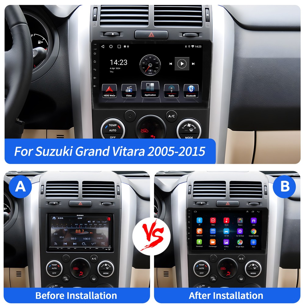 For Suzuki Grand Vitara 2005-2015 Car Stereo Radio GPS Navi BT Android15 CarPlay