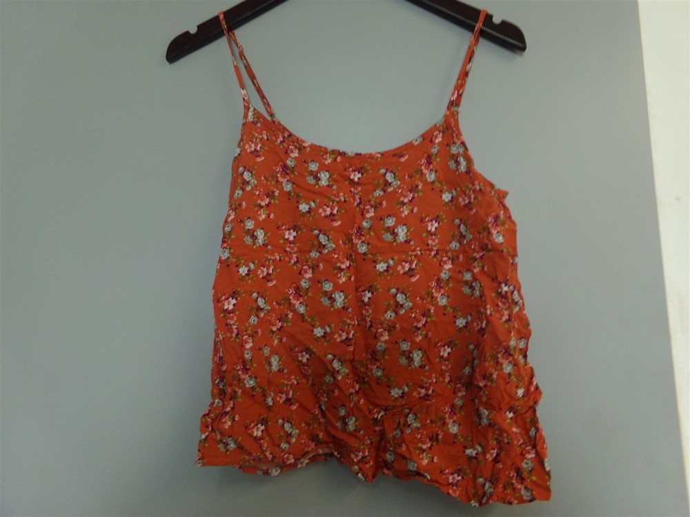 LA HEARTS Orange Floral Sleeveless Crop Top Size M