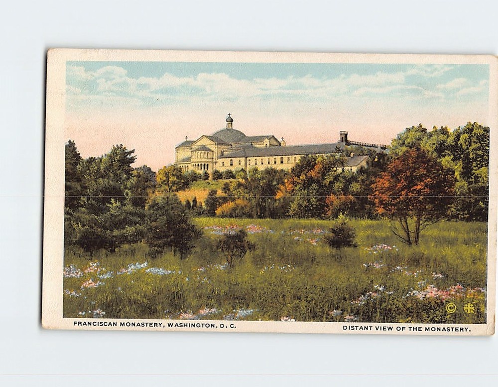 Postcard Distant View Of The Monastery Franciscan Monastery Washington DC USA