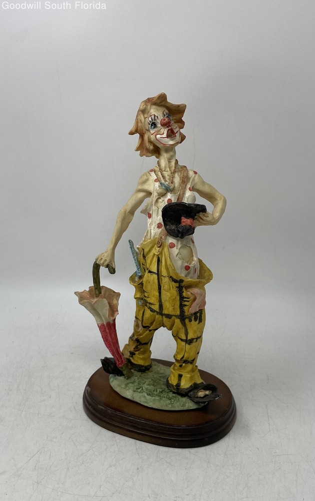 Vintage Hand-Painted Collectible Ceramic Statue Pucci Arnart Hobo Clown Figurine