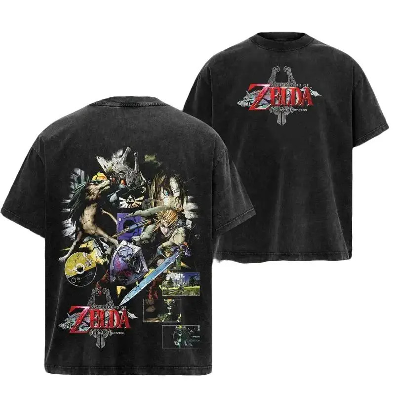 The Legend of Zelda Twilight Princess Vintage Washed Graphic Tee - Oversized Ret