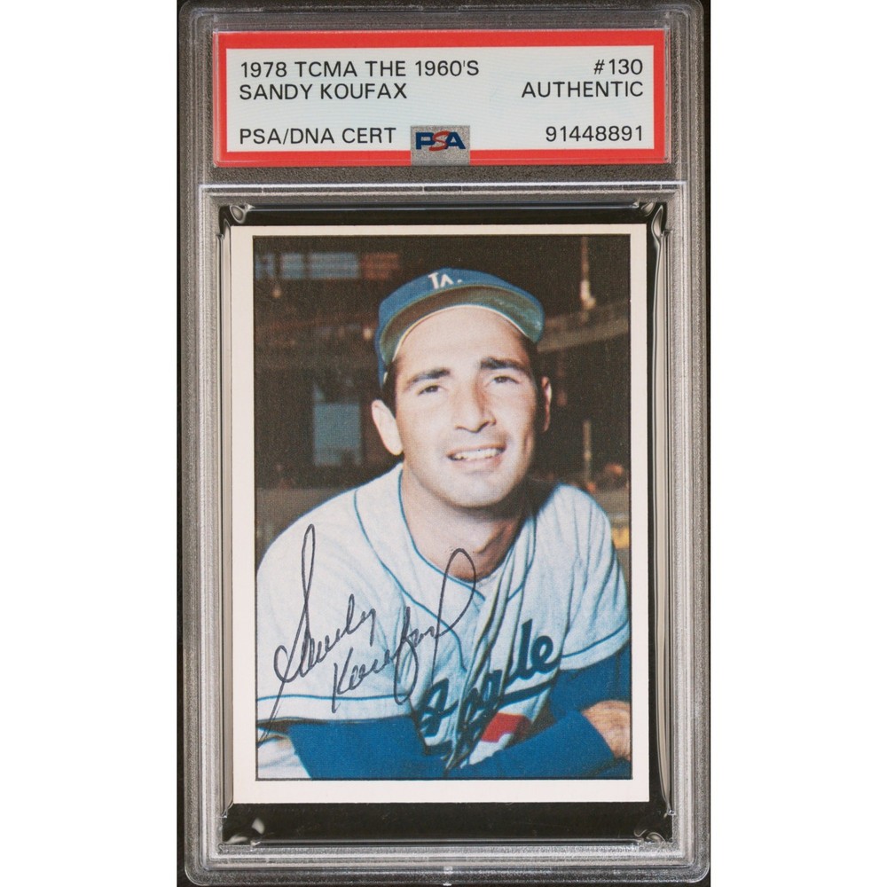 1978 TCMA The 1960's #130 Sandy Koufax AUTO PSA Authentic Los Angeles Dodgers